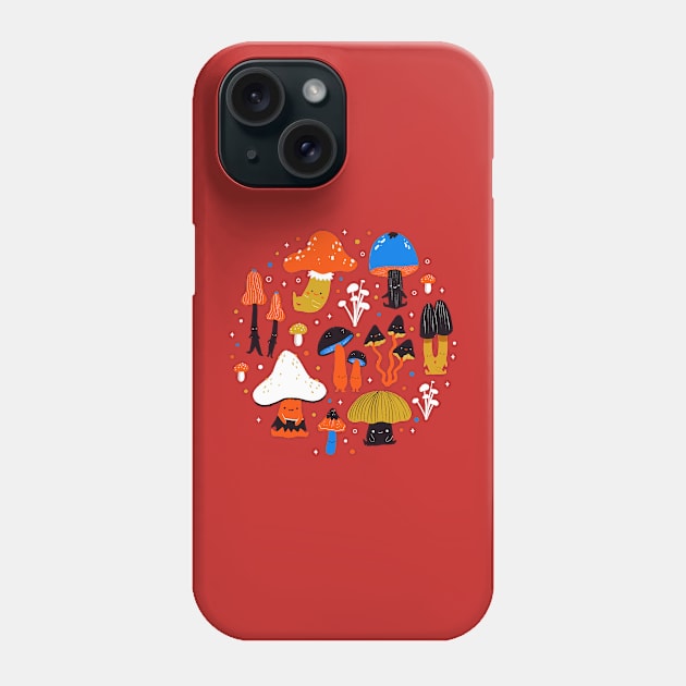 Cute autumn mushrooms Phone Case by Origami Studio