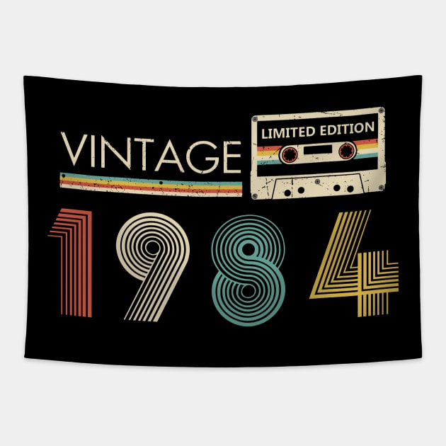 Vintage 1984 Limited Edition Cassette 40th Birthday Tapestry by Kontjo