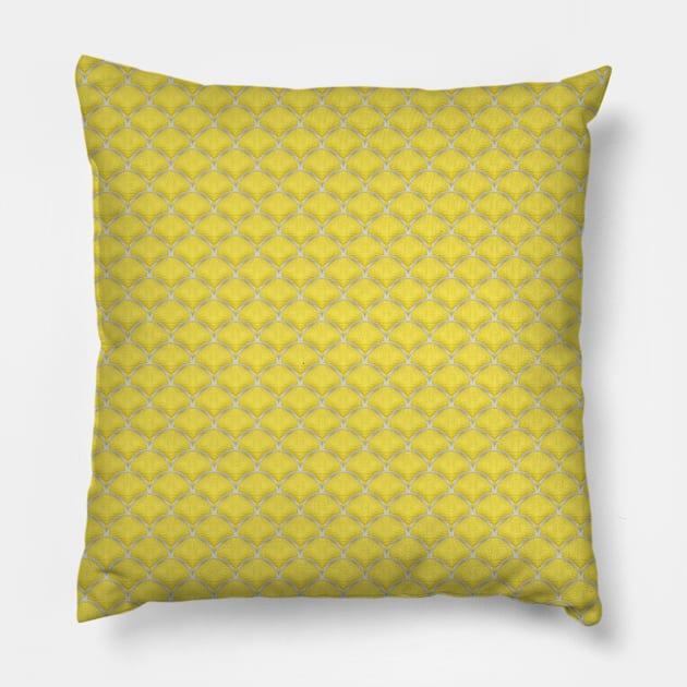 Small scallops in buttercup yellow Pillow by hereswendy