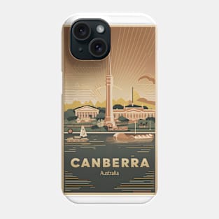 Retro Vintage Canberra Australia Travel Poster Phone Case