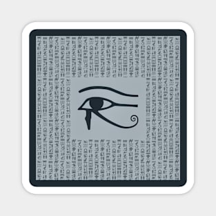 Eye of Horus, ancient Egypt, hieroglyphs, vintage look, blue Magnet