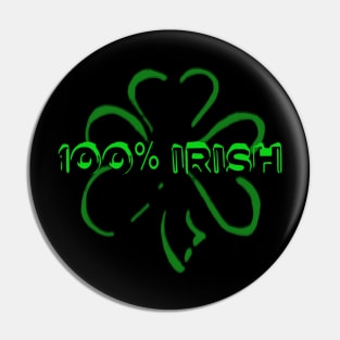 100% Irish Pin