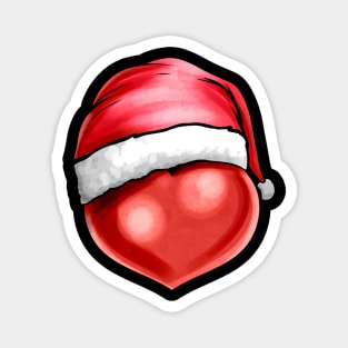 Heart With Santas Hat On Christmas Magnet