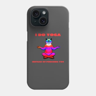 A cat doing yoga funny Phone Case