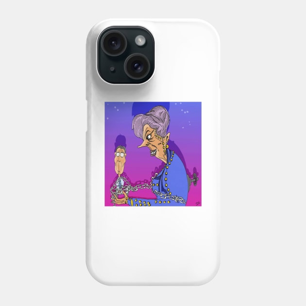 Margaret Thatcher and John Major Cartoon: i phone case Phone Case by grantwilson