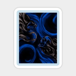 Skull & Snake (blue) Magnet