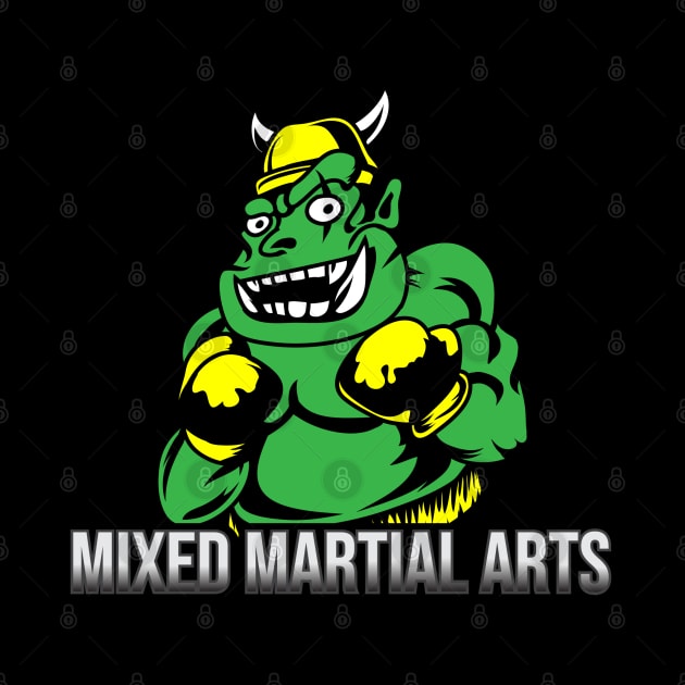 MMA FIGHTER ORC OGRE MIXED MARTIAL ARTS DESIGN by Excela Studio