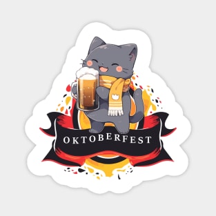 Oktoberfest Octoberfest Cat Loves Beer Magnet