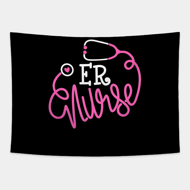 Emergency Department Nurse Stethoscope Funny ER Nurse Tapestry by MarrinerAlex