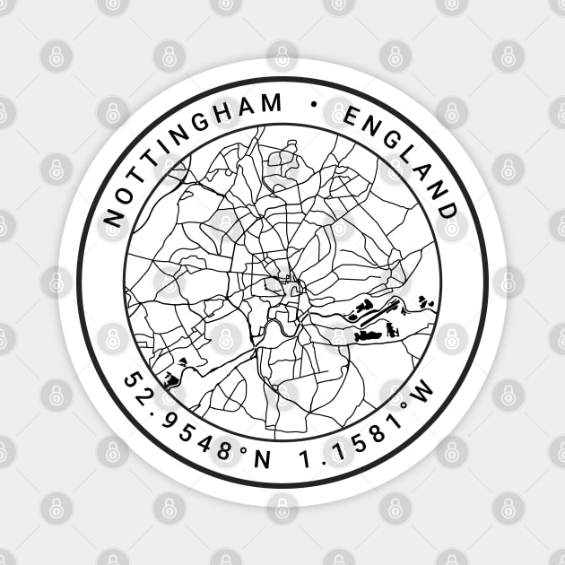 Nottingham Map Magnet by Ryan-Cox