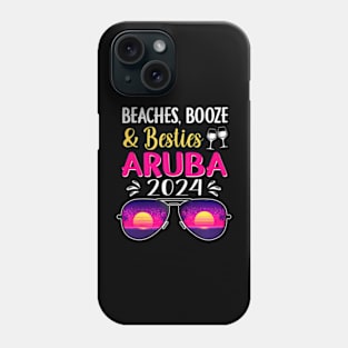 Beaches Booze Besties Aruba 2024 Vacation Spring Break Phone Case