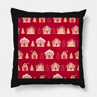 Colourful gingerbread houses Pillow