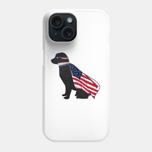 Patriotic Black Lab Silhouette - Preppy Super Dog Phone Case