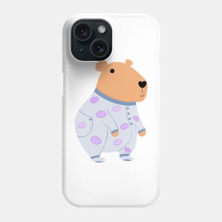 Cute Capybara In Rainbow And Cloud Pajama Jumpsuit Phone Case