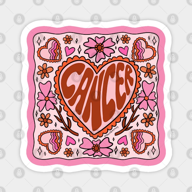 Cancer Heart Magnet by Doodle by Meg