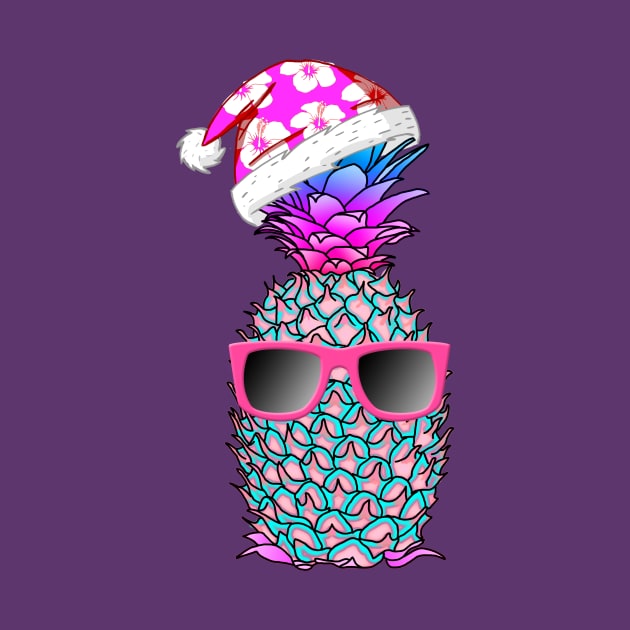 Tropical Colorful Funny Christmas Pineapple by macdonaldcreativestudios