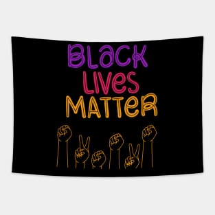 black lives matter with fists peace love Tapestry