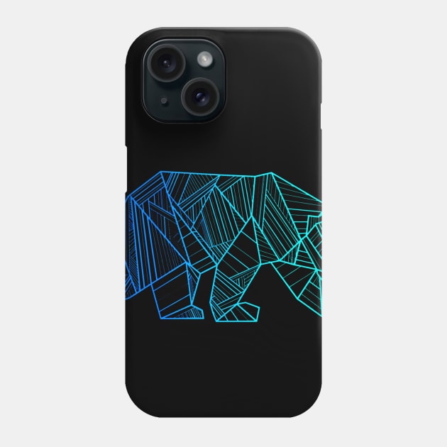 Geometric Bear Shirt Camping and Hiking  Wilderness Phone Case by Jipan