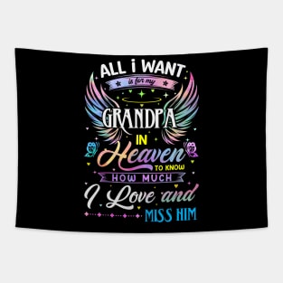 I Love and Miss Him Memorial Grandpa Tapestry