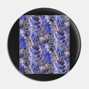 Cobalt Blue Floral Pin