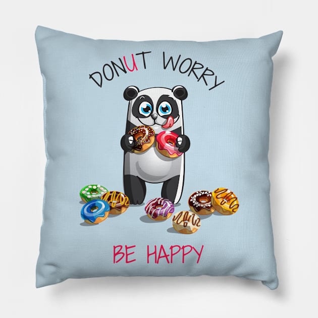 Panda Donut Worry Pillow by Mako Design 