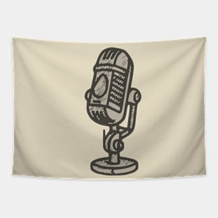 A Vintage Microphone Tapestry