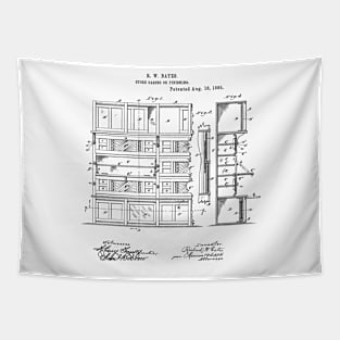 Store Casing Vintage Patent Hand Drawing Tapestry