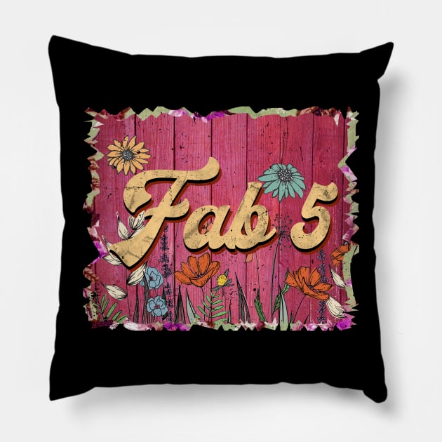 Classic 5 Personalized Flowers Proud Name Pillow by Friday The 13th