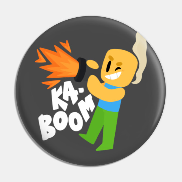 Kaboom Roblox Inspired Animated Blocky Character Noob T Shirt Roblox Noob Oof Pin Teepublic - roblox noob char