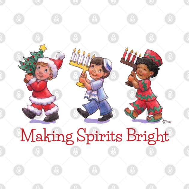 "Making Spirits Bright" Interfaith Holiday Kids by Caroline McKay Illustration