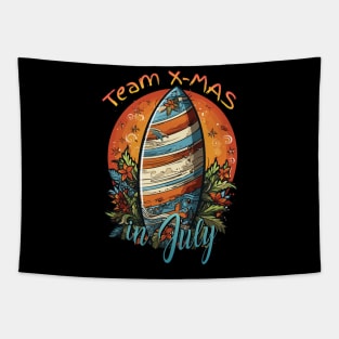 Surf's Up, Santa | Team X-Mas 'Christmas in July' T-Shirt Tapestry