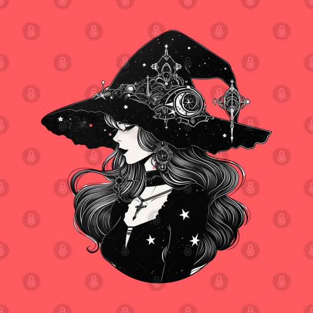 Black and White Gothic Astrology Witch by DarkSideRunners