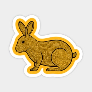 Rabbit drawing - detailed farm or pet animal design Magnet