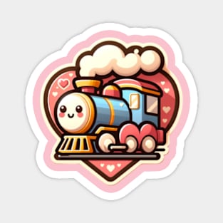 Train Valentine Magnet