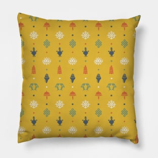 8 Auspicious Symbols (pattern) - Painted Monastery Pillow