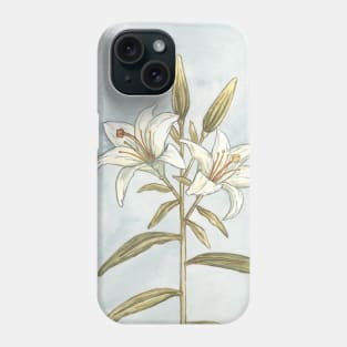 Lily - realistic watercolour illustration - painting Phone Case