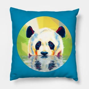 Panda taking a bath Pillow