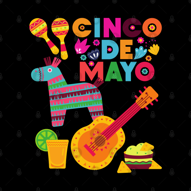 Cinco De Mayo Fun colorful celebration fifth may Mexican style cactus piñata Sombrero by BoogieCreates