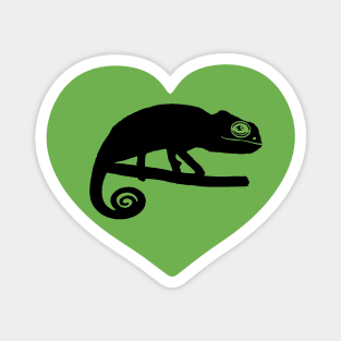 Green Cute Chameleon Heart for Chameleon Lovers Magnet