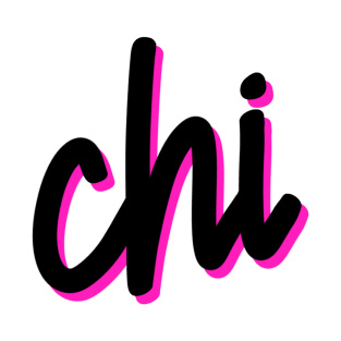 Greek Alphabet: chi (black-pink) T-Shirt