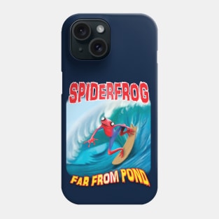 Funny surfing frog Phone Case