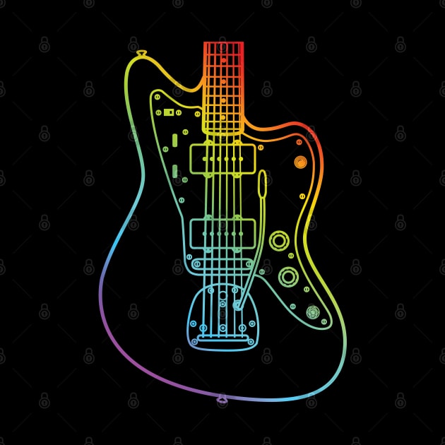 Offset Style Electric Guitar Body Colorful Outline by nightsworthy