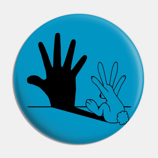 Rabbit Hand Shadow Classic Pin by vouch wiry