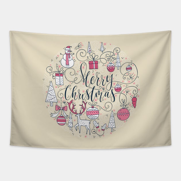 merry christmas Tapestry by Favete