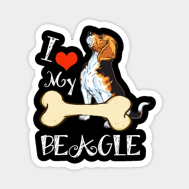 Beagle T-Shirt - I Love My Beagle Magnet by LiFilimon