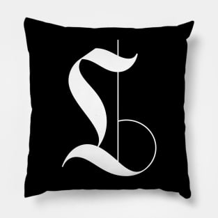 L Gothic calligraphy letter Pillow
