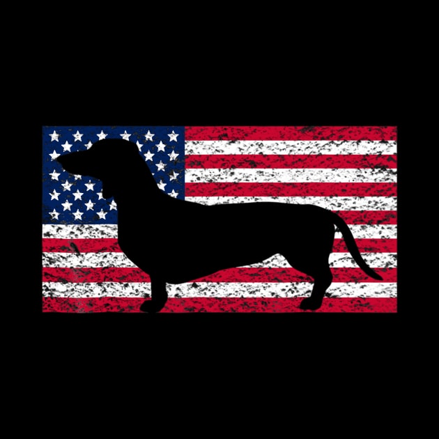 Dachshund American Flag 4th Of July by Xamgi