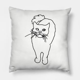 Cat Looking Up Outline Pillow