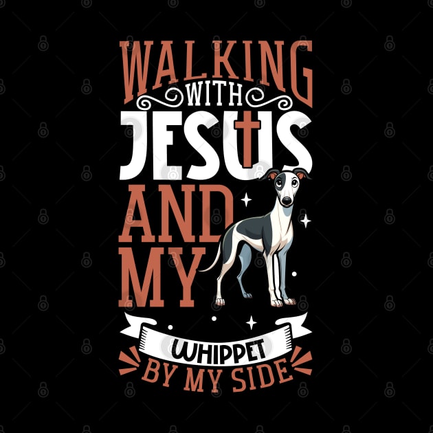 Jesus and dog - Whippet by Modern Medieval Design