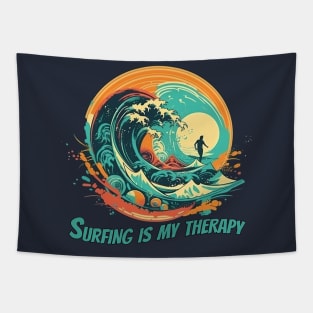 Ride the Exhilarating Surfing Wave with This Beach Vibes Tapestry